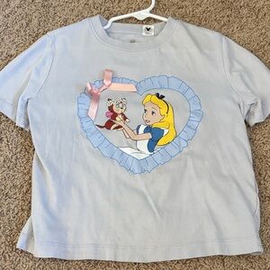 H&M Light Blue Alice in Wonderland Tee
